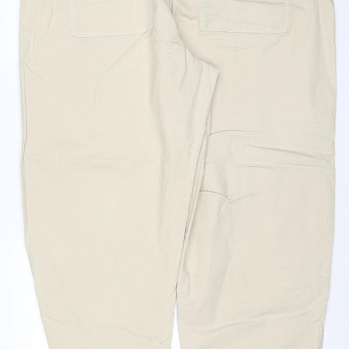 Marks and Spencer Women Ivory Size 22 Long Cargo Straight Trousers
