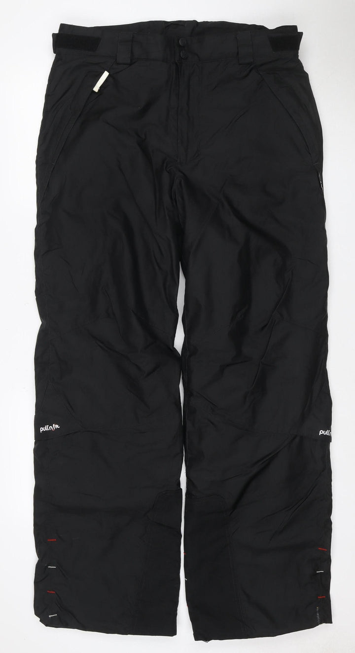 Wedze Men's Black L Ski Snow Pants 82cm Waist Insulated Waterproof
