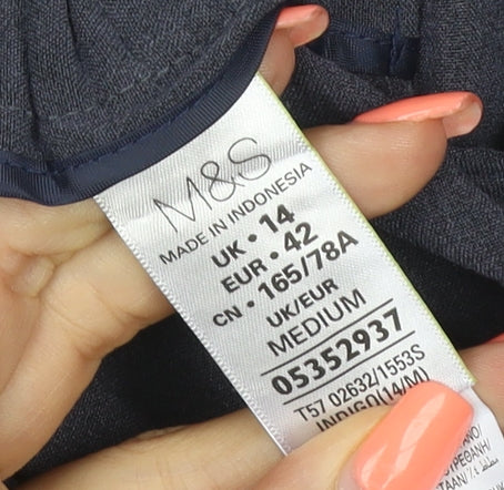 Marks & Spencer Women’s Navy UK 14 Slim Leg Stretch Trousers