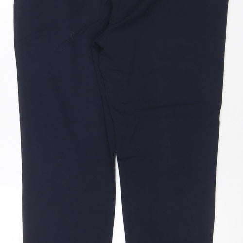 Marks & Spencer Women Blue UK 18 Petite Wide Leg Tailored Trousers