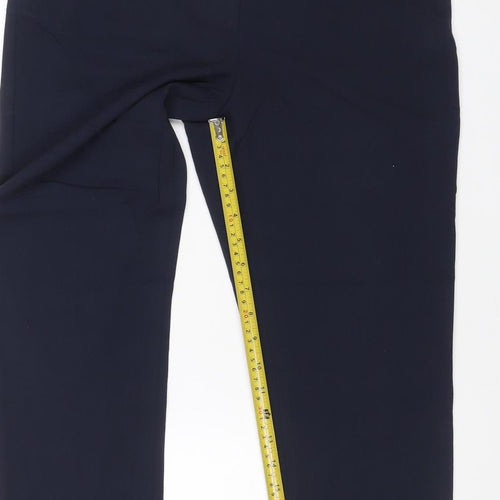 Marks & Spencer Women Blue UK 18 Petite Wide Leg Tailored Trousers