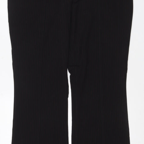 Marks & Spencer Women Black UK 18 Long Pinstripe Dress Trousers
