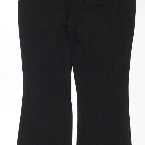 Marks & Spencer Women Black UK 18 Long Pinstripe Dress Trousers
