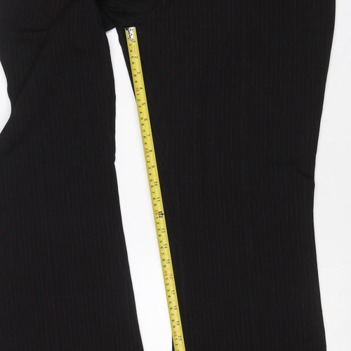 Marks & Spencer Women Black UK 18 Long Pinstripe Dress Trousers