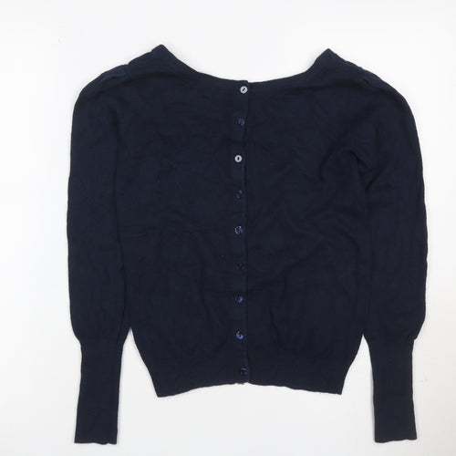 Crew Clothing Co. Women’s Navy Size 8 Button Cardigan Balloon Sleeve