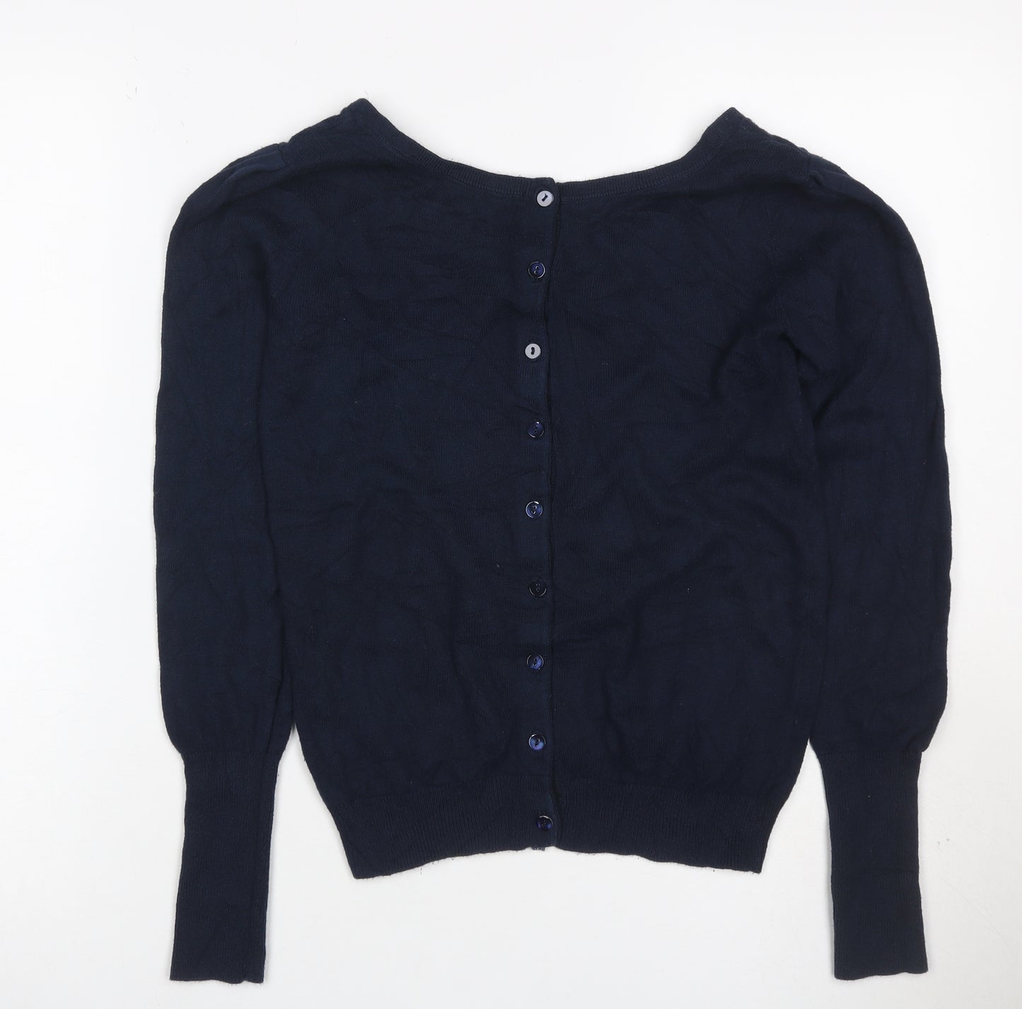 Crew Clothing Co. Women’s Navy Size 8 Button Cardigan Balloon Sleeve