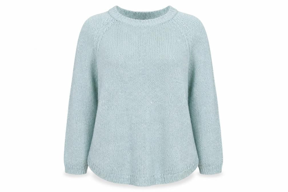 Marks and Spencer Women Blue UK 14 Sequin Knit Raglan Jumper