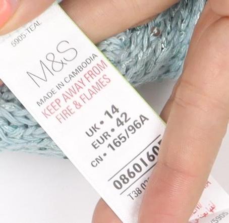 Marks and Spencer Women Blue UK 14 Sequin Knit Raglan Jumper