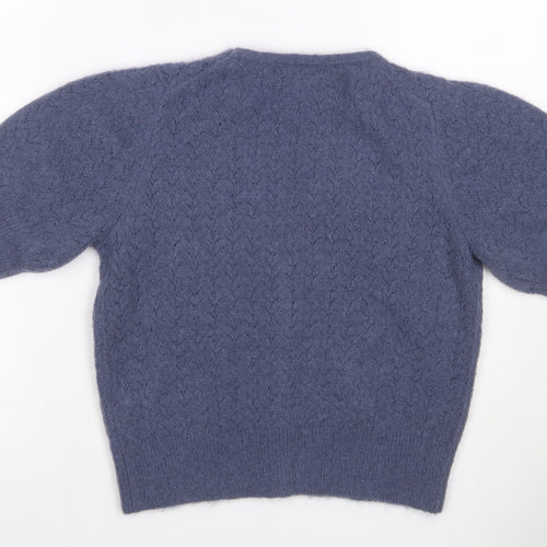 Boden Women’s Blue XS Wool Cashmere V-Neck Balloon Sleeve Cardigan