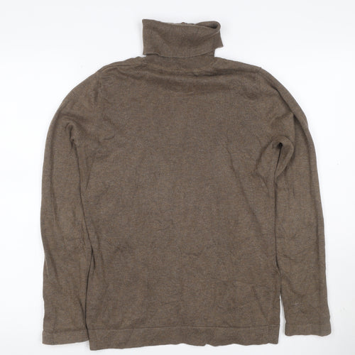 Aigle Women’s Brown M Cotton Cashmere High Neck Henley Jumper