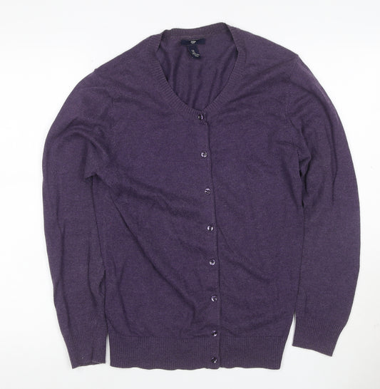 Gap Women’s Purple XL V-Neck Button Front Fine Knit Cardigan