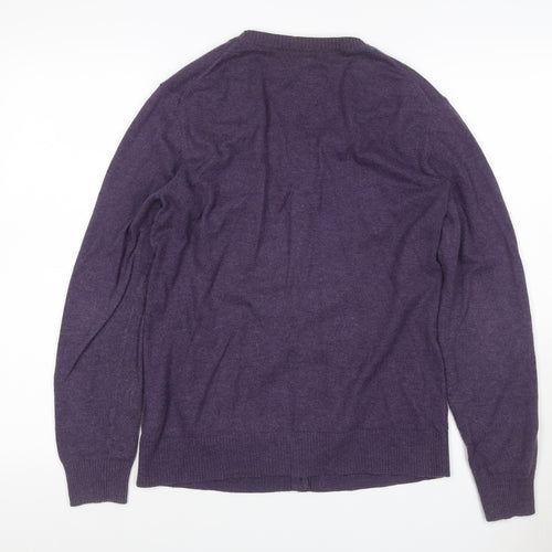 Gap Women’s Purple XL V-Neck Button Front Fine Knit Cardigan