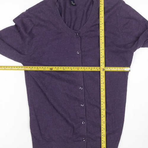 Gap Women’s Purple XL V-Neck Button Front Fine Knit Cardigan