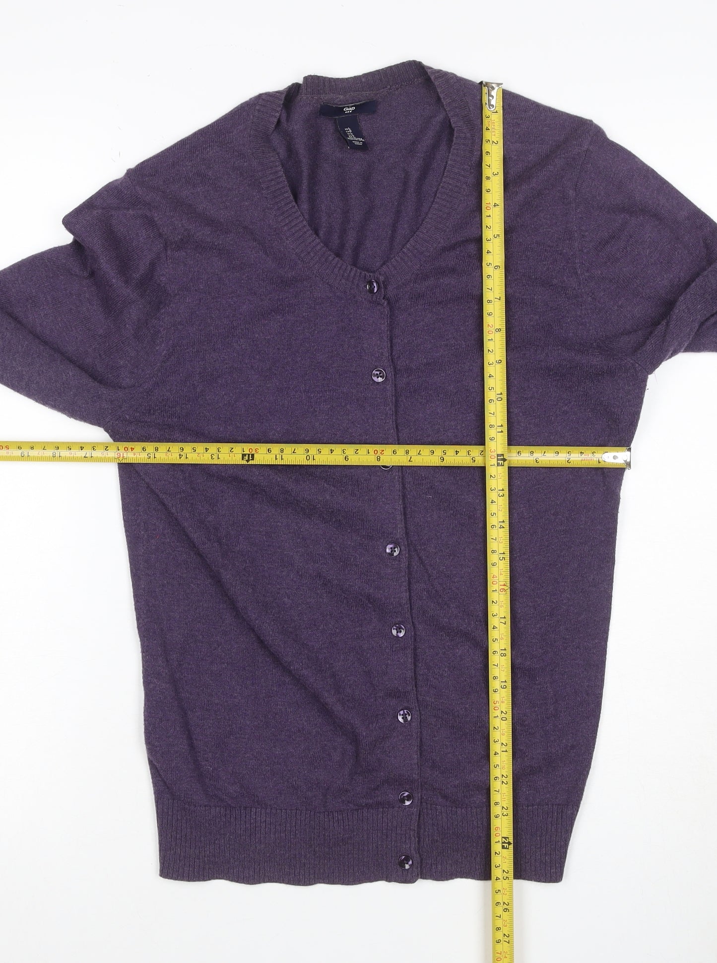 Gap Women’s Purple XL V-Neck Button Front Fine Knit Cardigan