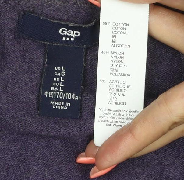 Gap Women’s Purple XL V-Neck Button Front Fine Knit Cardigan