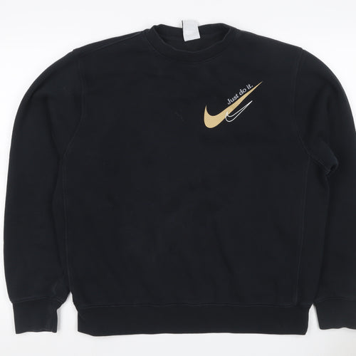 Nike Women’s Black M Pullover Crew Neck Logo Sweatshirt
