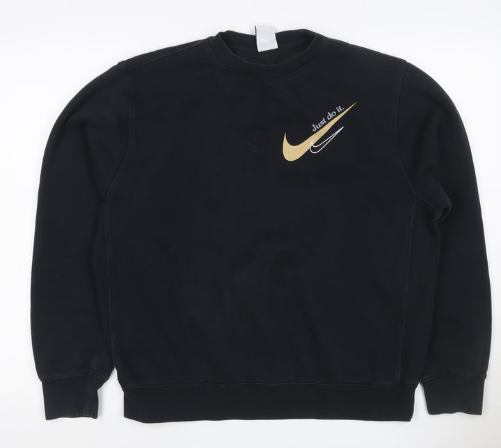 Nike Women’s Black M Pullover Crew Neck Logo Sweatshirt
