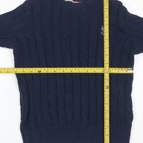 U.S. Polo Assn. Women’s Blue UK 10 Cable Knit Cotton Jumper