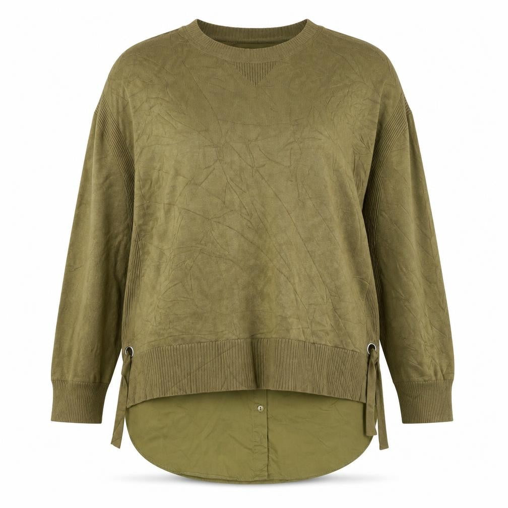 Next Women Green Size 16 Layered Knit Jumper Side Tie Long Sleeve