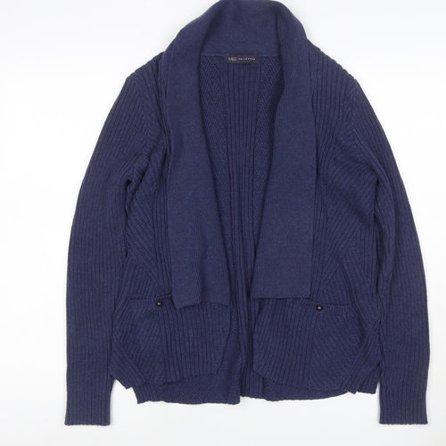 Marks and Spencer Women Navy UK 16 Open Cable Knit Cotton Cardigan