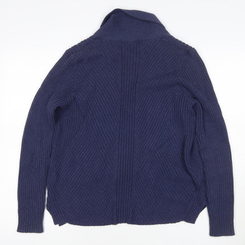 Marks and Spencer Women Navy UK 16 Open Cable Knit Cotton Cardigan