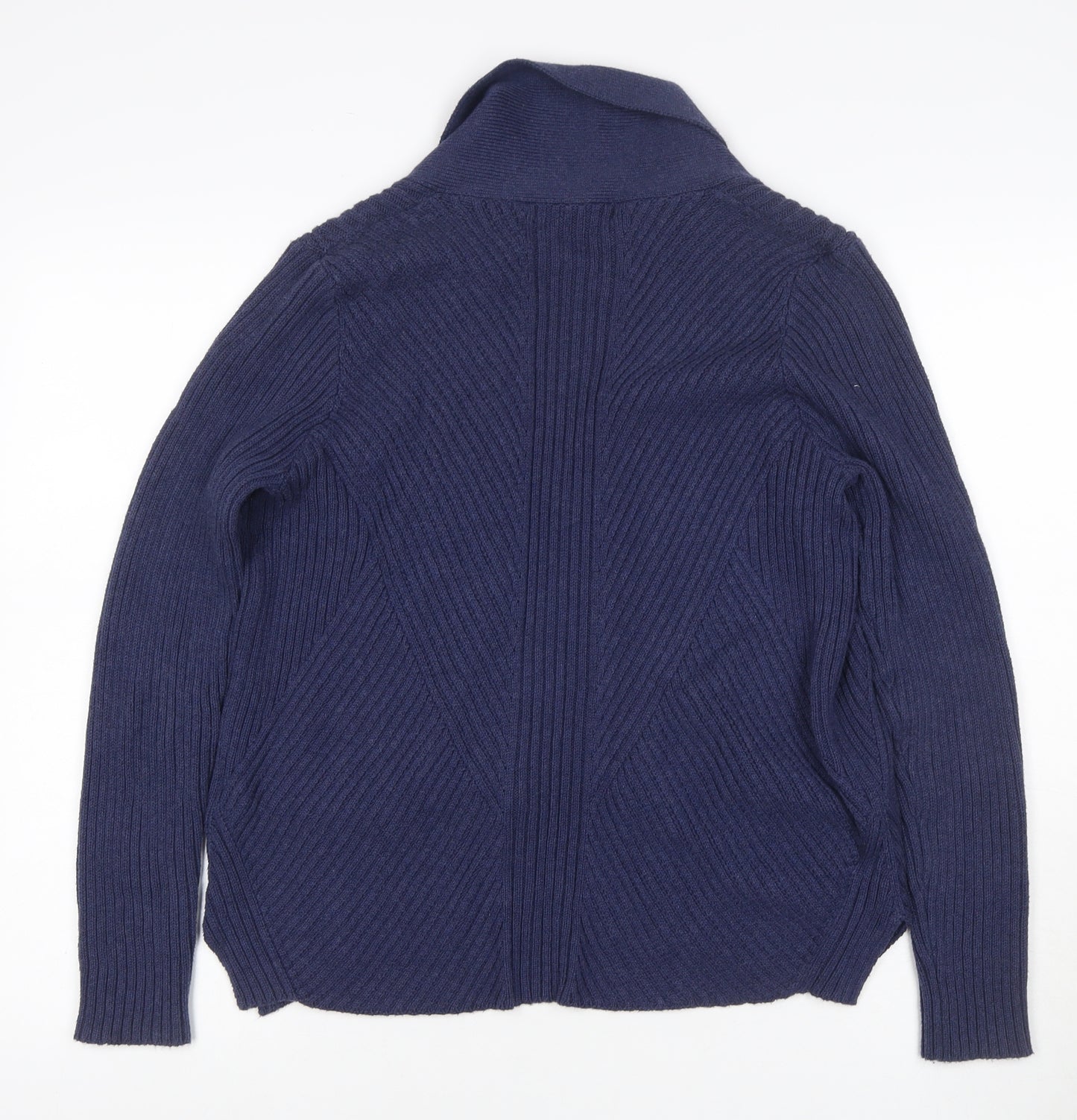 Marks and Spencer Women Navy UK 16 Open Cable Knit Cotton Cardigan