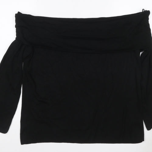Marks and Spencer Women Black Size 22 Boat Neck Knit Jumper