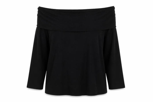 Front view of Marks & Spencer Women Black, size 22, Boat Neck Knit Jumper