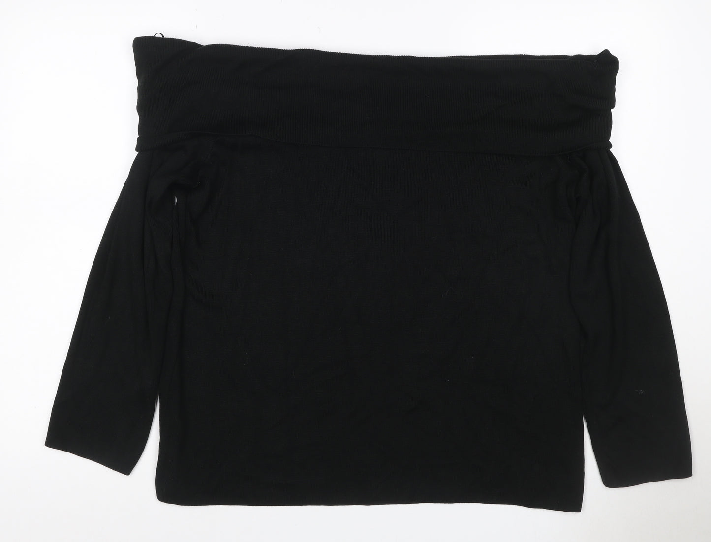 Marks and Spencer Women Black Size 22 Boat Neck Knit Jumper