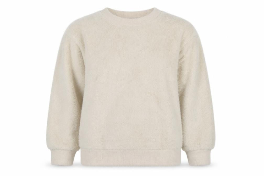 Marks and Spencer Women Ivory M Faux Fur Crew Neck Pullover Jumper