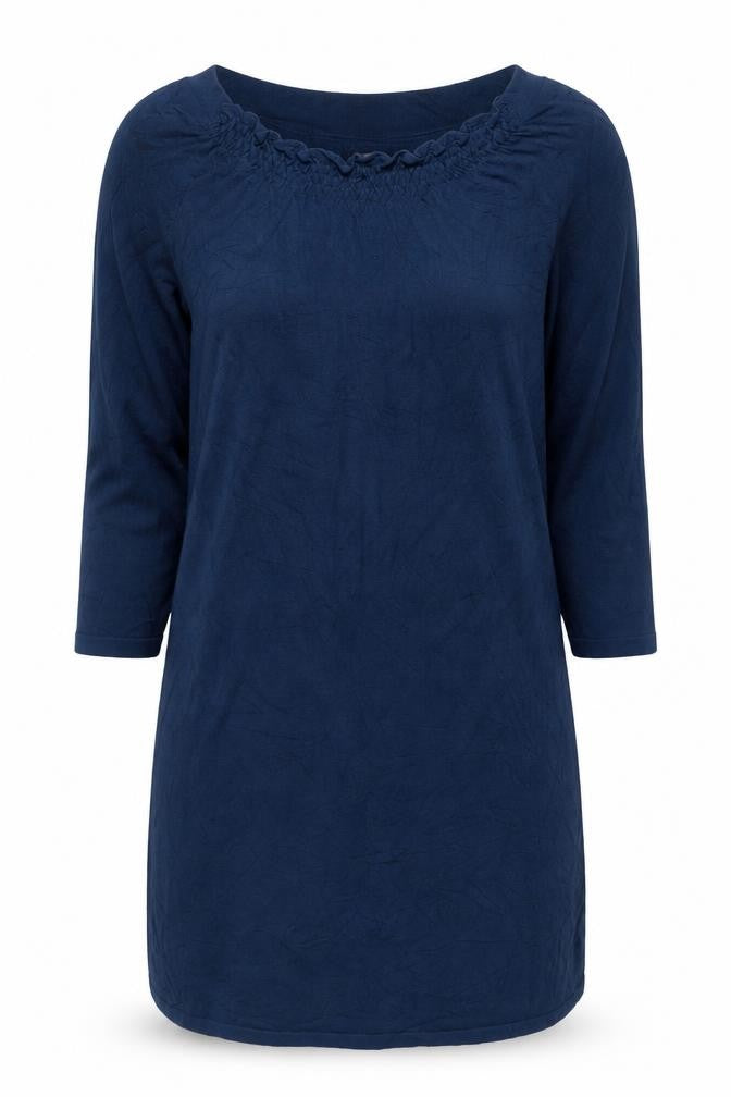 Gap Women Blue S Knit Ruffle 3/4 Sleeve Jumper Dress