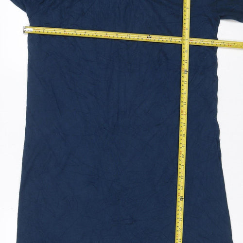 Gap Women Blue S Knit Ruffle 3/4 Sleeve Jumper Dress