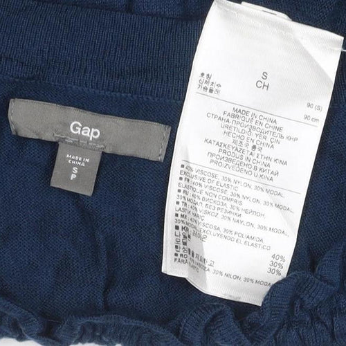 Gap Women Blue S Knit Ruffle 3/4 Sleeve Jumper Dress