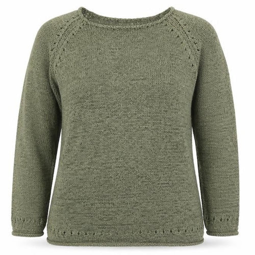 Ada Gatti Women Green L Open Knit Lightweight Raglan Jumper