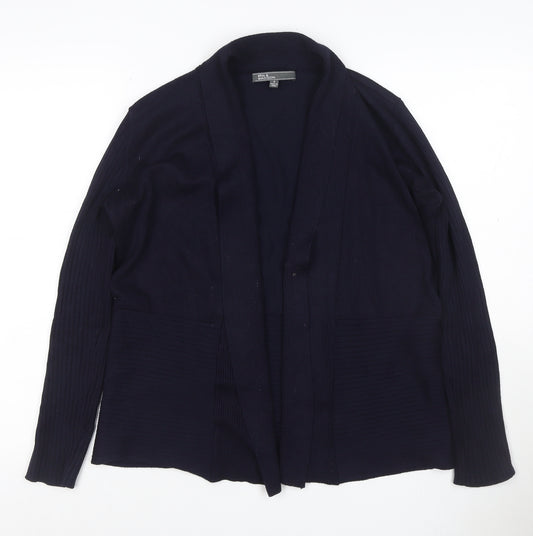 89th & Madison Women's Black S Open Ribbed Knit Cardigan Long Sleeve