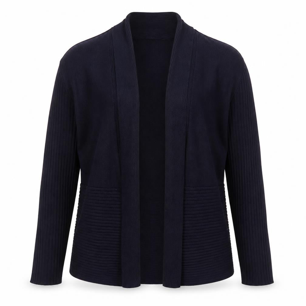 89th & Madison Women's Black S Open Ribbed Knit Cardigan Long Sleeve
