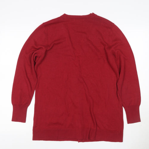 Liz Claiborne Women’s Red XL V-Neck Button Pocket Cardigan