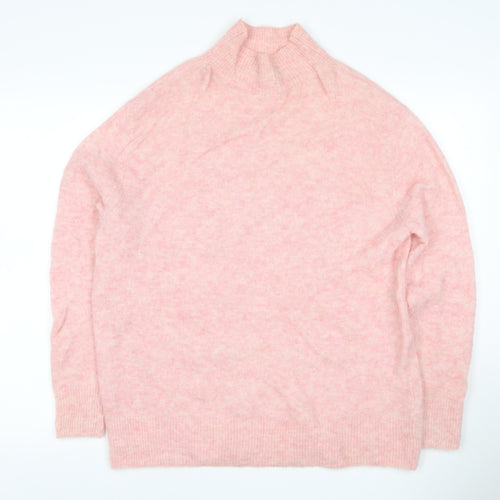 & Other Stories Women Pink S Mohair Blend Mock Neck Raglan Jumper