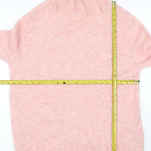 & Other Stories Women Pink S Mohair Blend Mock Neck Raglan Jumper