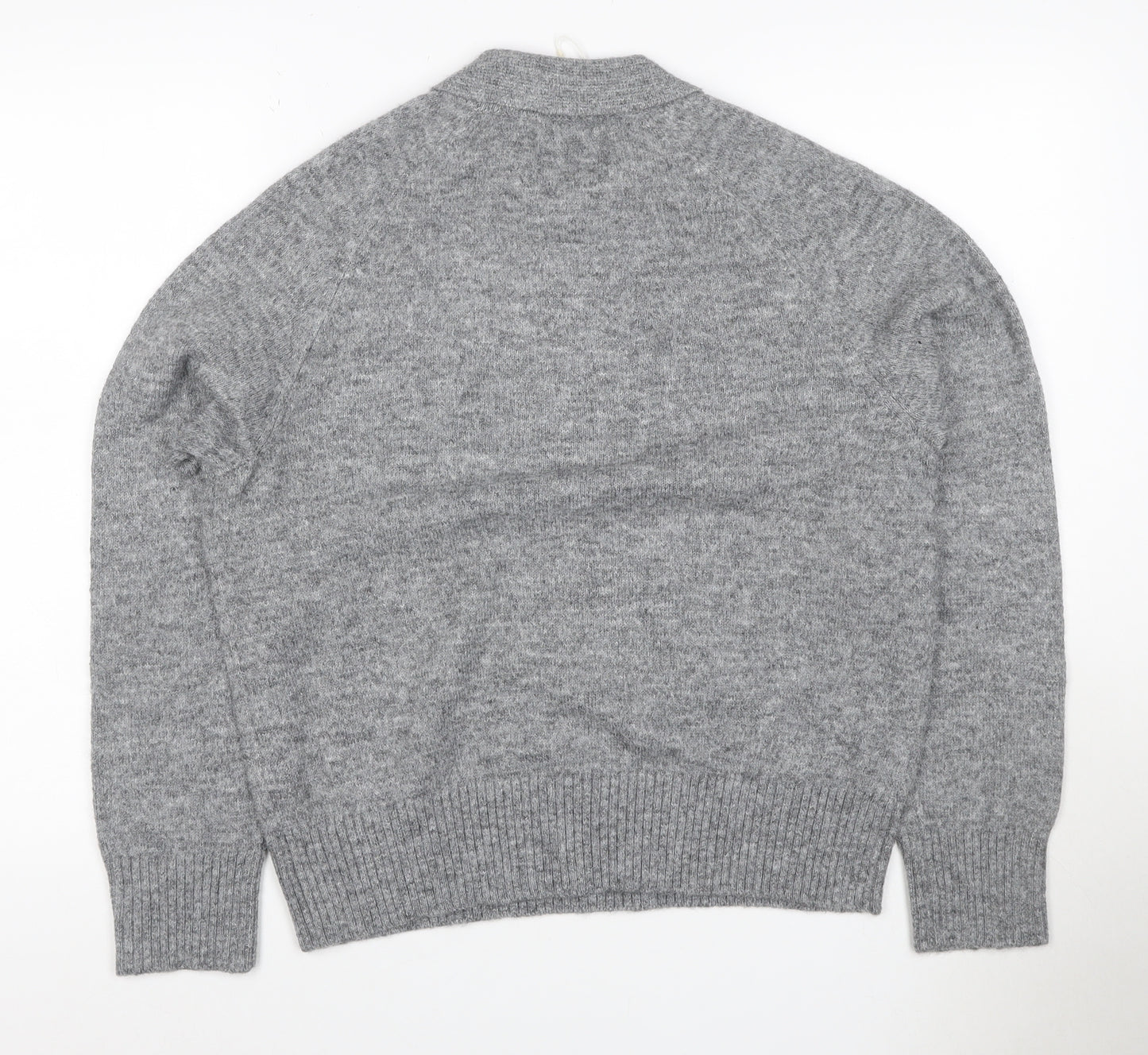 Marks and Spencer Women Grey Alpaca Blend Henley Jumper UK 14