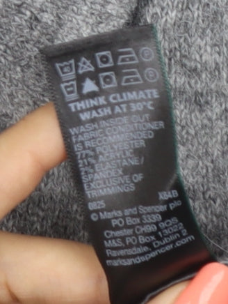 Marks and Spencer Women Grey Alpaca Blend Henley Jumper UK 14
