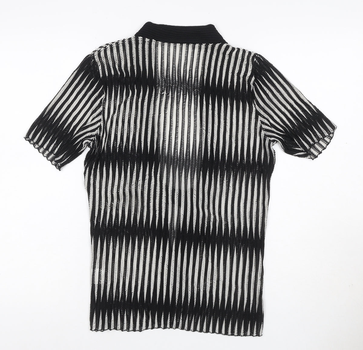 Just Elegance Women’s Black White Stripe Kimono Knit Top Size 14