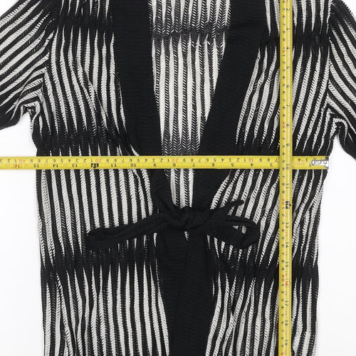 Just Elegance Women’s Black White Stripe Kimono Knit Top Size 14