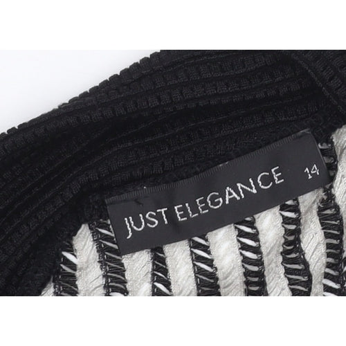 Just Elegance Women’s Black White Stripe Kimono Knit Top Size 14