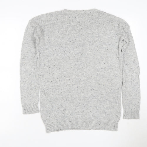Marks and Spencer Women Grey UK 8 Reindeer Christmas Sequin Jumper