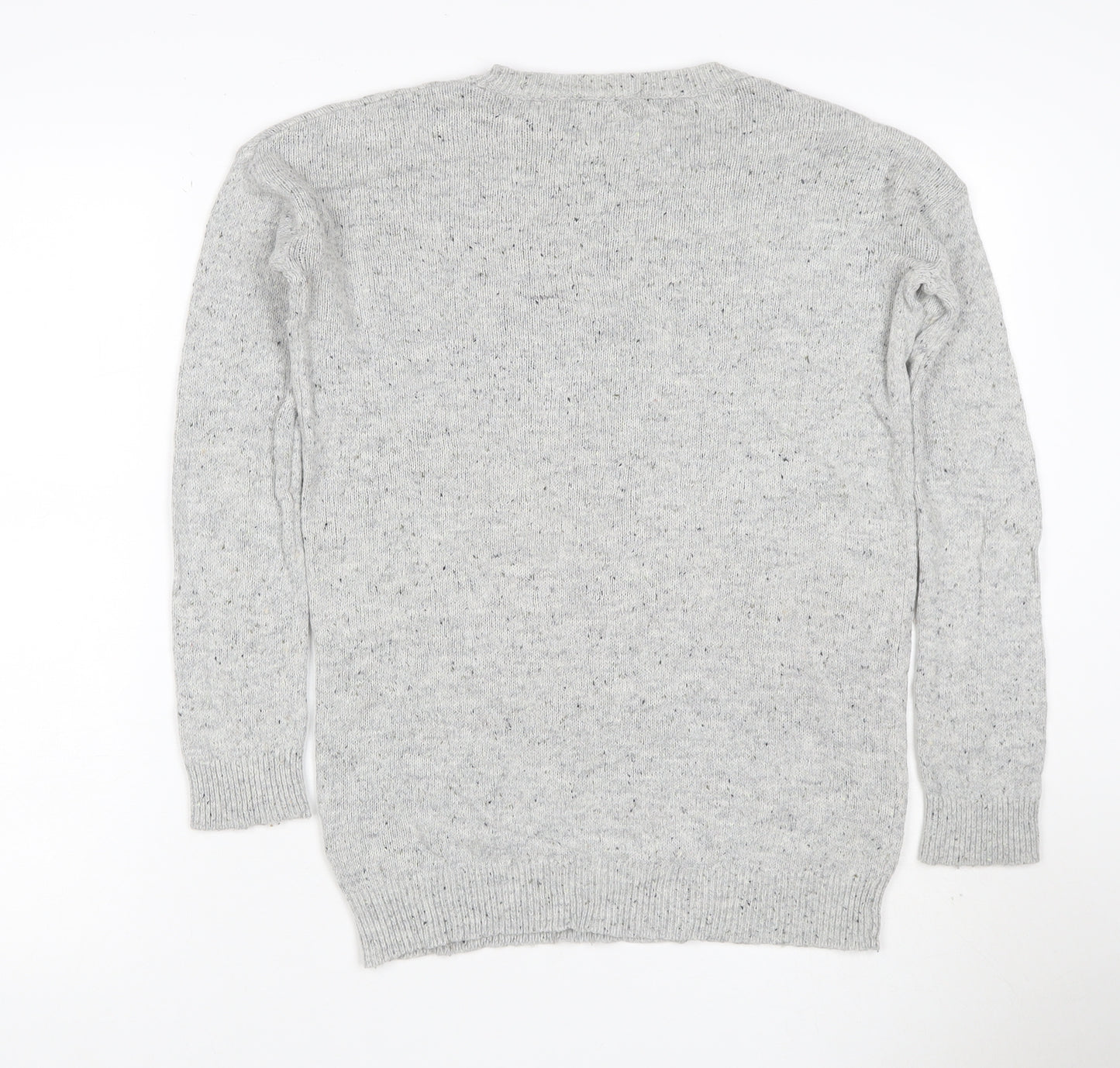 Marks and Spencer Women Grey UK 8 Reindeer Christmas Sequin Jumper
