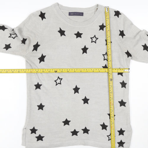 Marks and Spencer Women Grey Star Print Knit Jumper Size 10
