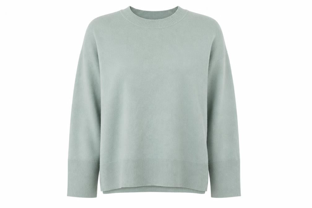 Abercrombie & Fitch Women Green L Relaxed Crew Neck Knit Jumper
