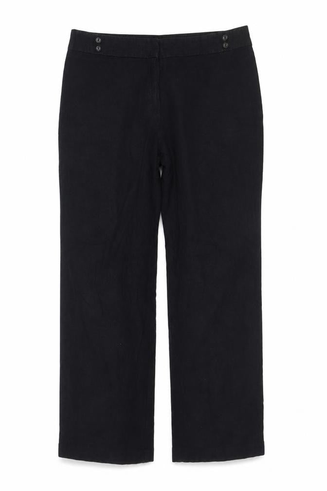 Marks and Spencer Women Black UK 14 Wide-Leg Button Trousers