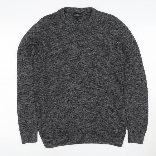 Next Men’s Grey Marl Chunky Knit Crew Neck Pullover Jumper Size S